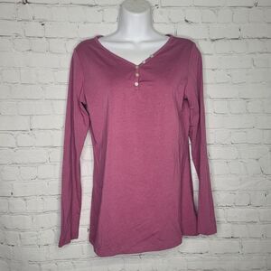 Women's Casual Button trim Henley Small